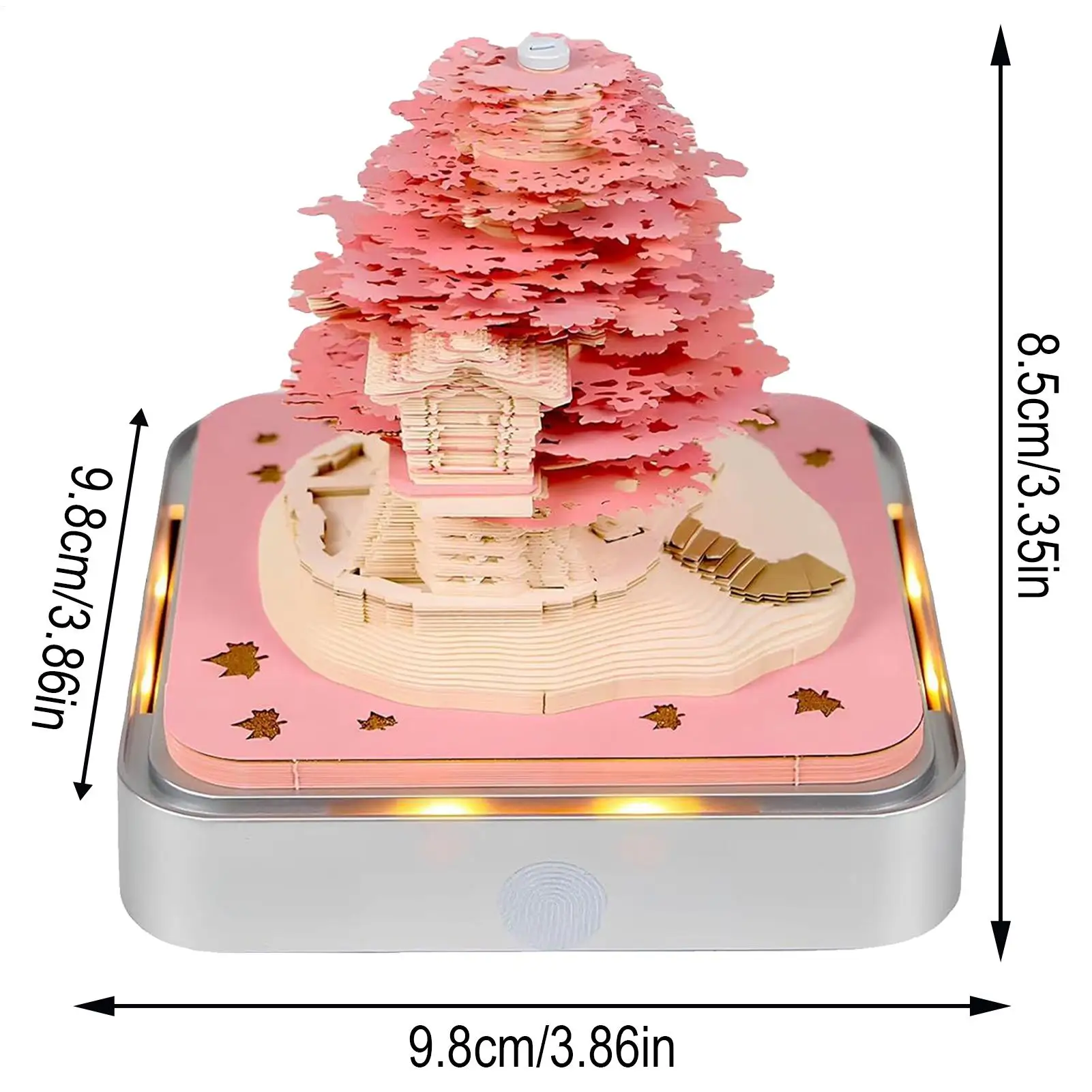 3D Calendar Flower Tear Away Notepad Calendar cherry tree creative 3D notepad house sculpture gift for Birthday Christmas