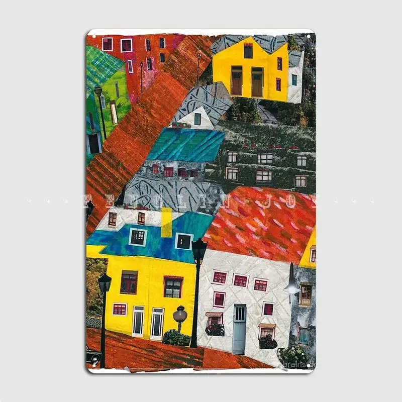 Reykjavik Rooftops Metal Sign Cinema Kitchen Club Bar Personalized Wall Decor Tin Sign Poster