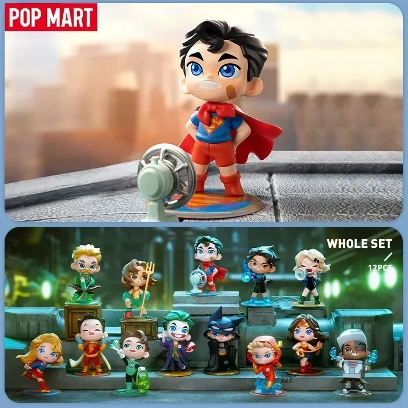 Pop mart dc liga da justiça infância série caixa cega acho saco caixa mistério brinquedos boneca bonito anime figura ornamentos presente