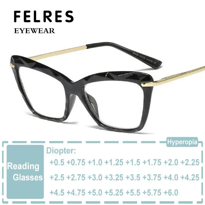 

Luxury Brand Fashion Clear Cat Spectacles Transparent Glasses Optical Frames Reading Glasses Presbyopia Eyeglasses