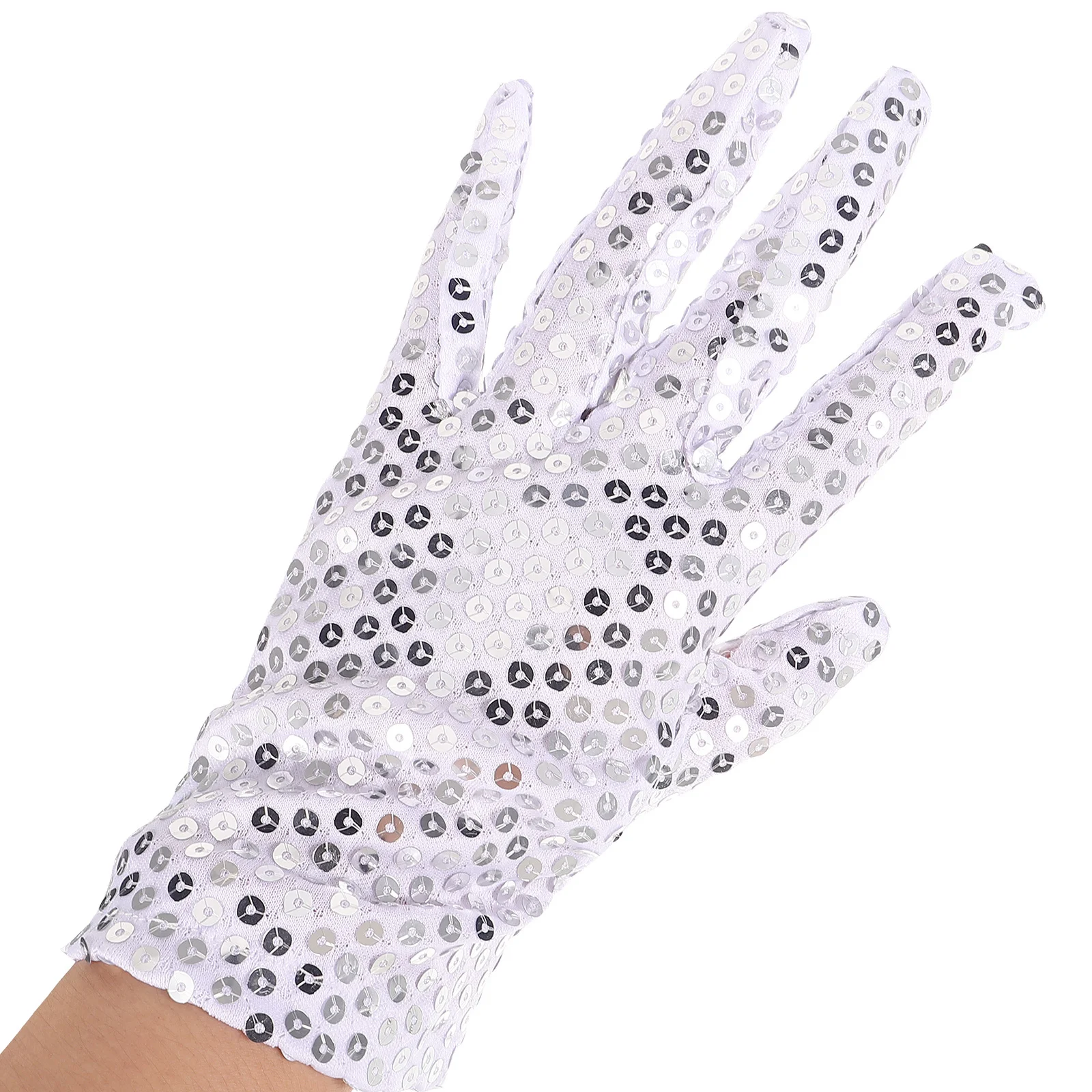 1 pz 1 paio di guanti glitterati tessuto con paillettes per feste per adulti spettacolo di danza costume handwear lucido indossabile per le donne funzionali