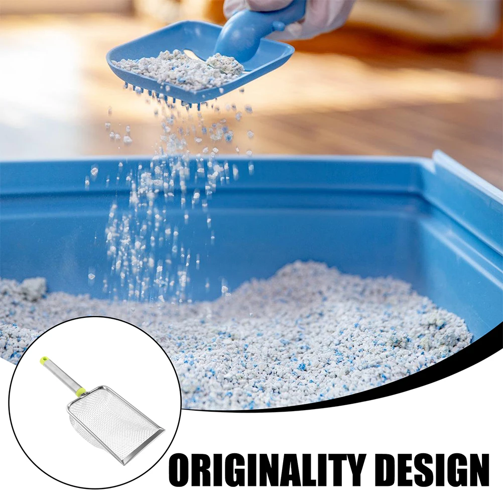

Stainless Steel Cat Litter Scoop 38X38mm Mesh Green Lightweight Durable NonStick Easy Cleaning Pet Supplies Litter Box Shovel