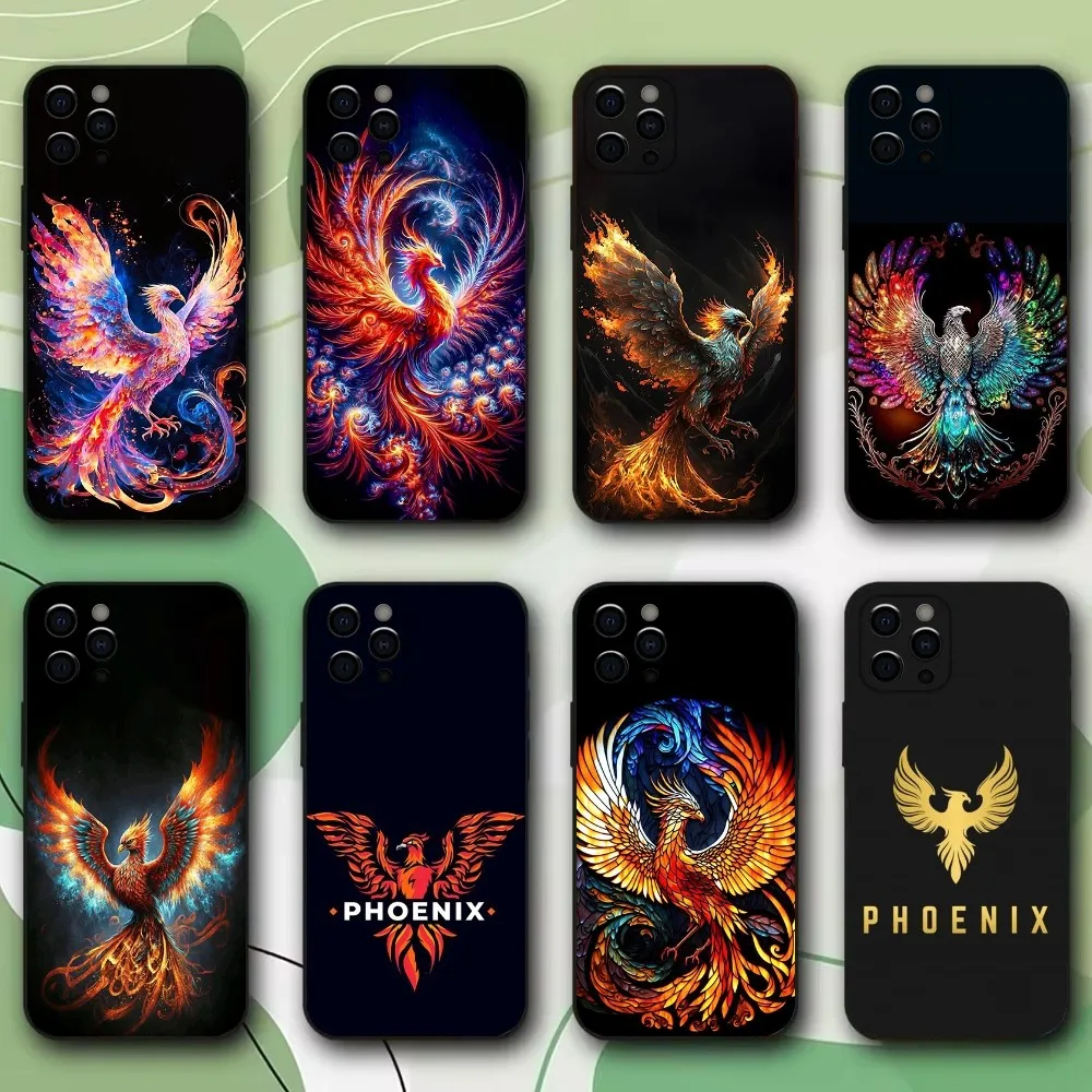 

Cool Phoenix Nirvana Phone Case For iPhone 16,15,14,13,12,11,Pro,X,XS,Max,XR,Plus,Mini Soft Black Cover