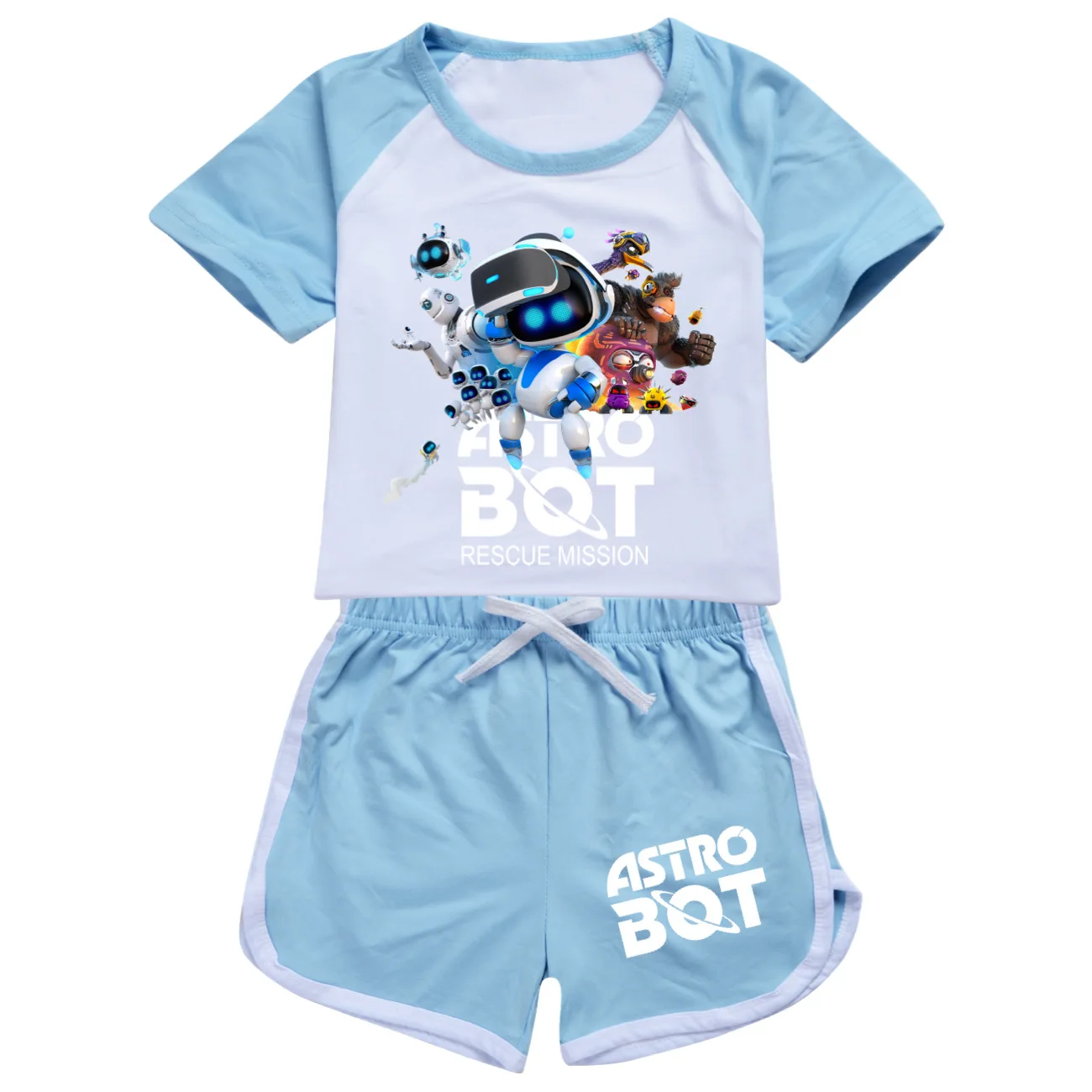 Game ASTRO BOT T Shirt Kid Summer Crewneck T-shirt Shorts 2pcs Sets Boy Girl Short Sleeve Sportsuit Child Comic Graphic Outfits