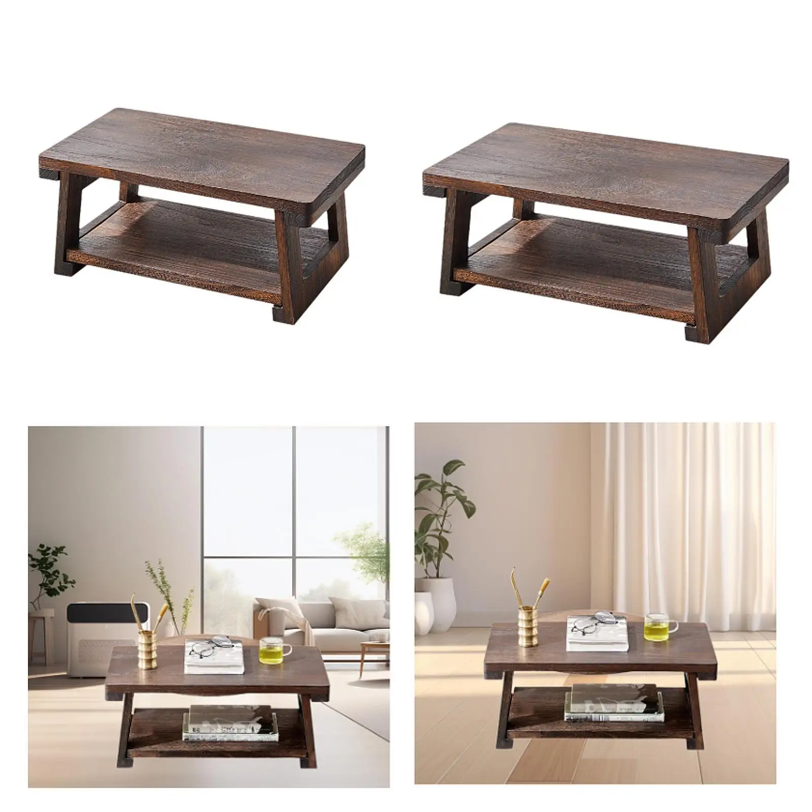 Floor Table Multifunctional Japanese Style Low Table for Home Bed Indoor