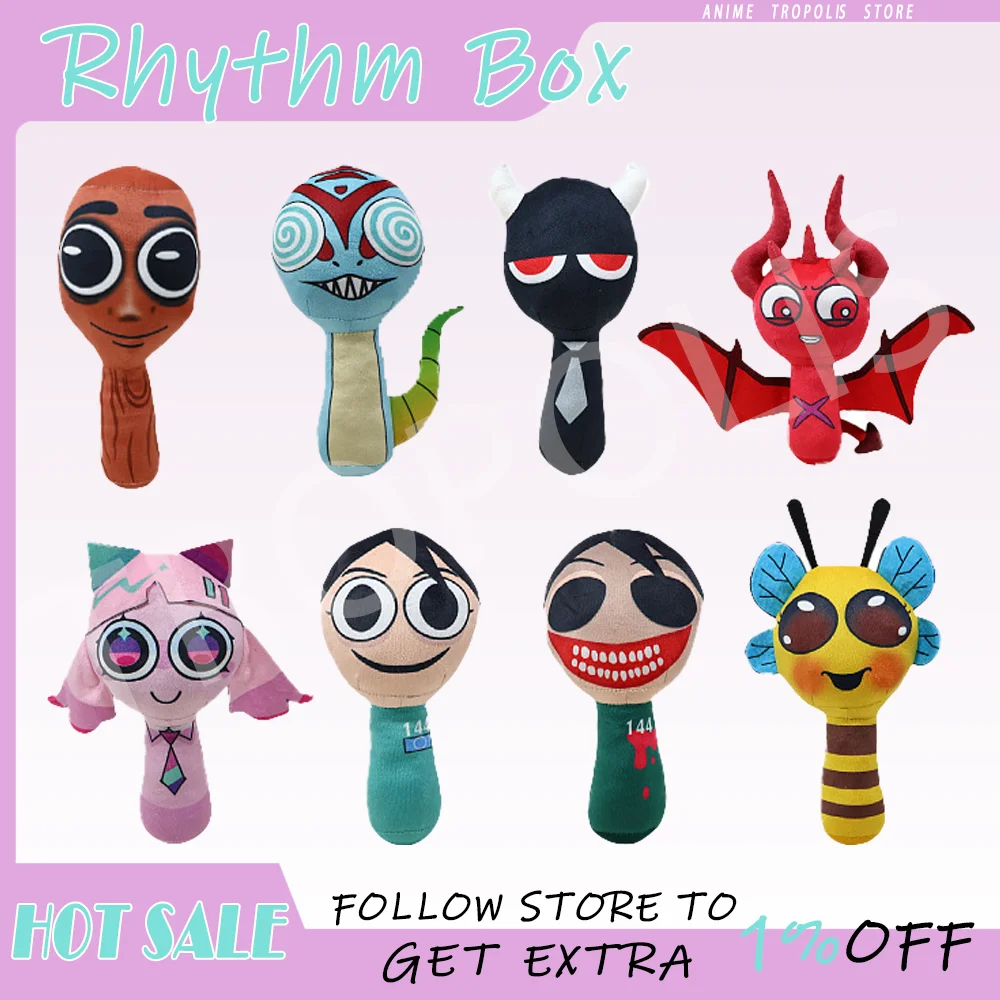 

Sprunki Plush Incredibox Red Flying Dragon Rhythm Box Game Peripheral Bee Wood Plush Doll Toy Children Sofa Pillow Ornament Gift