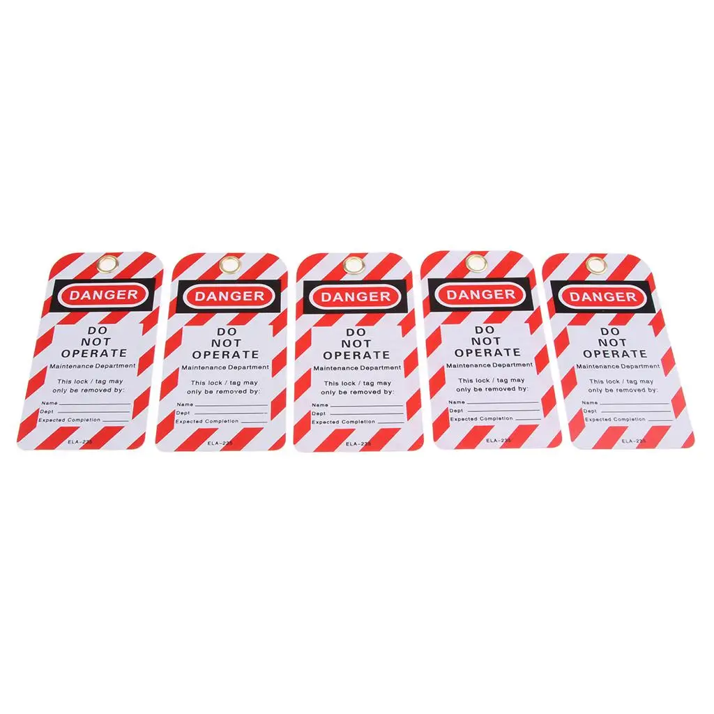 Electrical Lockout Tagout Tags PVC Red Marking Label Security Card for Machinery OSHA Program