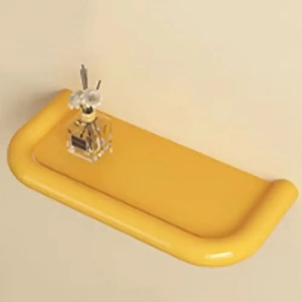 Hanging Storage Rack Durable Drainable Toiletries Organizer Toilet Dopamine Bathroom Storage Shelf Free Punch Sturdy Wall 2pcs