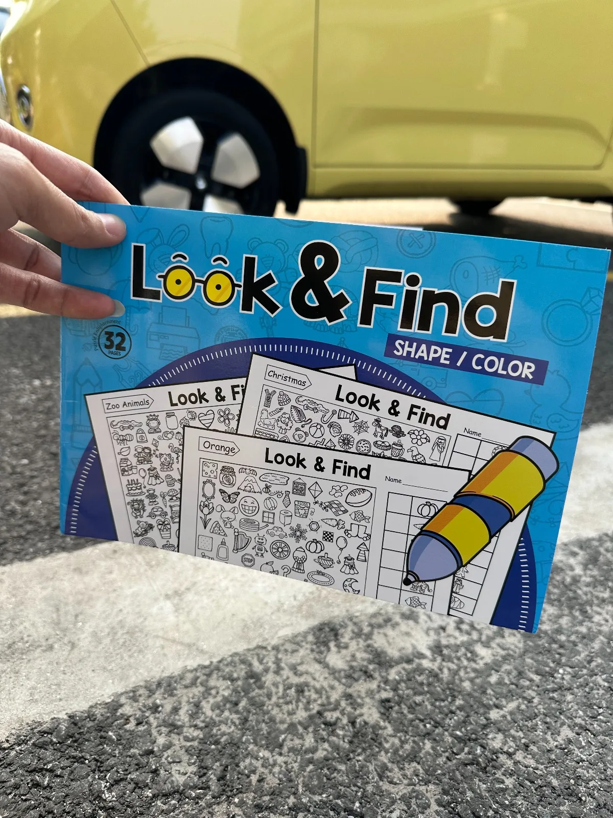 Książka: Gra w poszukiwanie przedmiotów dla dzieci, poprawia wzrok, zabawna książeczka do kolorowania, rozwija koncentrację i uwagę, zeszyt do ćwiczeń pisania.