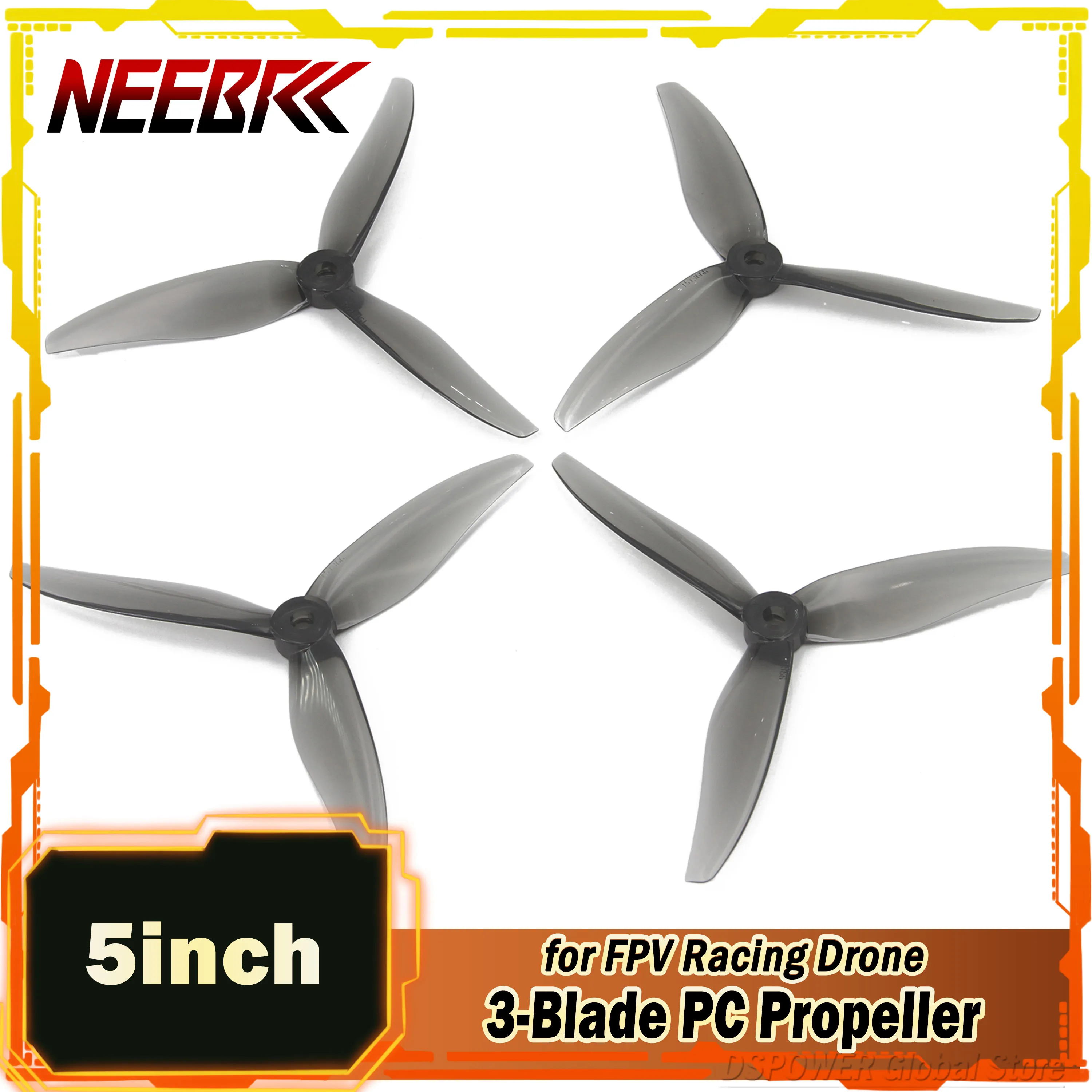 

2pairs NEEBRC 5inch 3-Blade Propeller 51366 Tri-Blade Props for RC FPV Racing Drone Airplane Freestyle DIY Motor Brushless Part