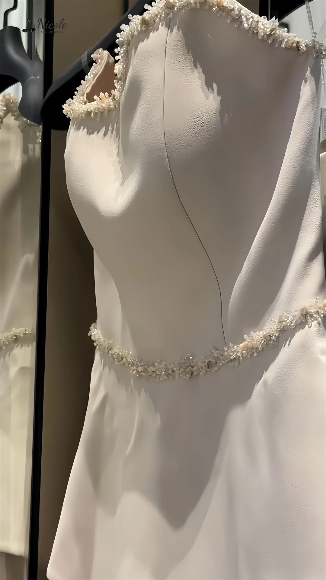 Nicole linha um luxuoso vestidos de noite 2025 vestido de festa feito sob encomenda para casamento grânulo bordado chiffon vestido de baile vestidos elegantes