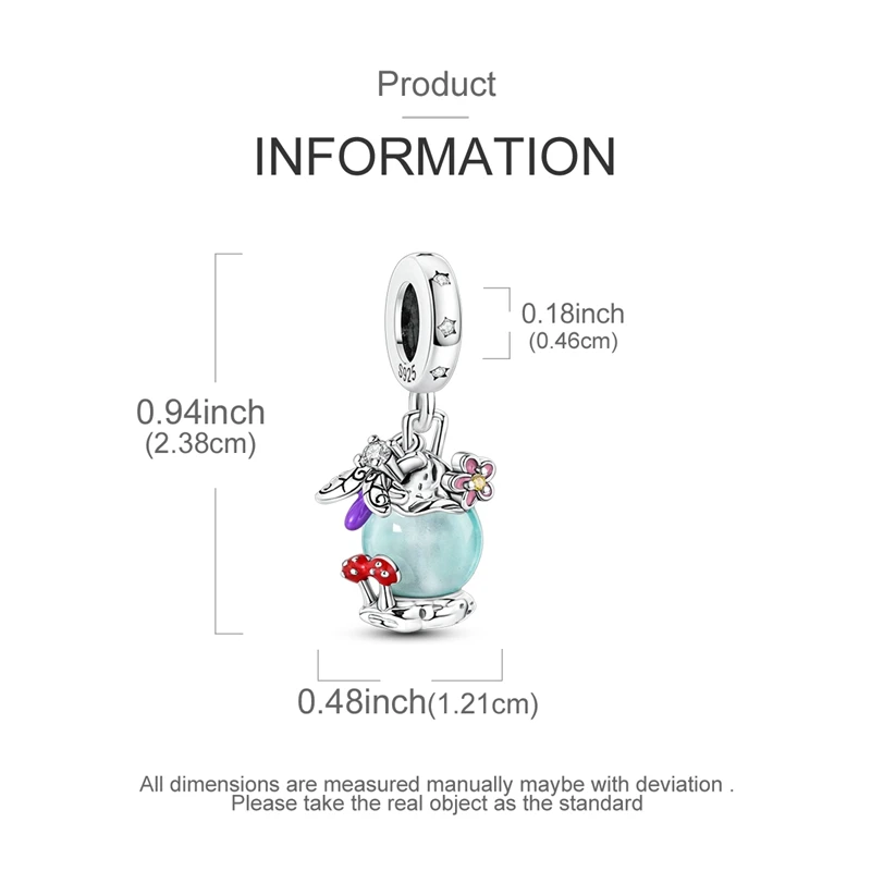 Original 925 sterling silver bee avocado strawberry balloon poodle women's fashionable charm bead, suitable for DIY bracelet - view 4