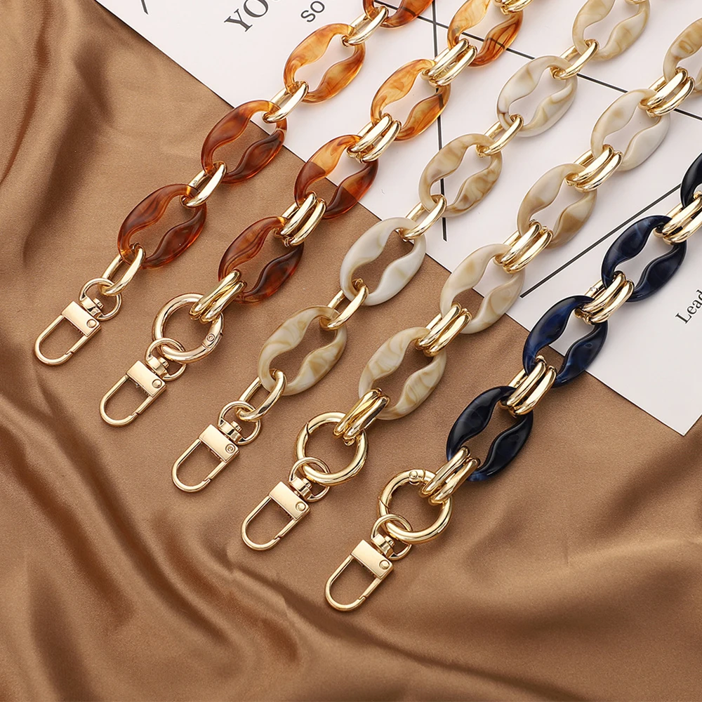 40/60CM Women Acrylic Bag Chains Detachable Resin Chain Shoulder Bag Strap Handheld Bag Chain Fishbone Chain Multiple Colors