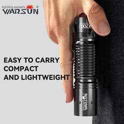 Warsun 18650 Flashlight Emergency Torch Type C Rechargeable Small Portable Lantern Hand Lamp Long Shot Camping Light 800 lumen