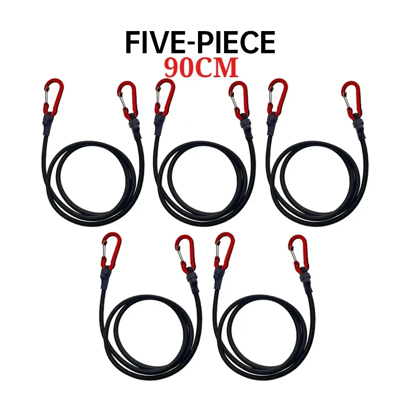 60-120cm Heavy Duty Bungee Cord Tie Strap String with Carabiner Hooks Kayak Camping Cycling Luggage Accessory