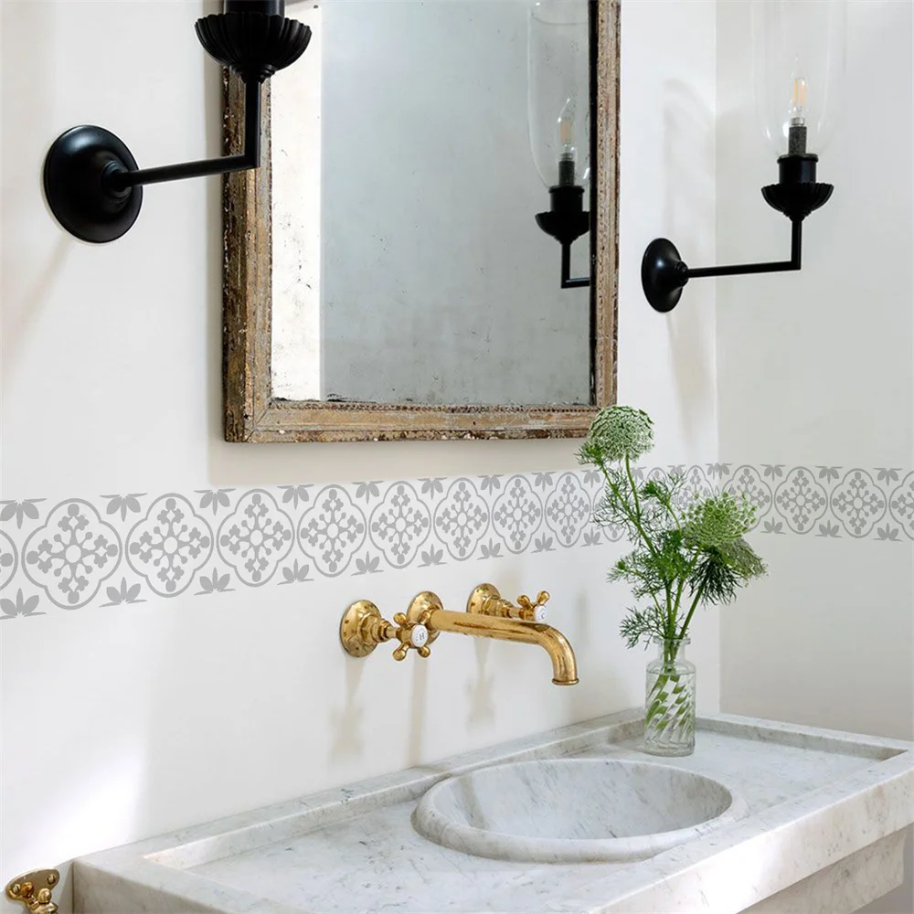 Mosaik Badezimmer Taille Linie Wandaufkleber Wasserdicht Peel & Stick Kunst Backsplash Küche Büro Sockel Linie Dekor Tapete – Detail 24