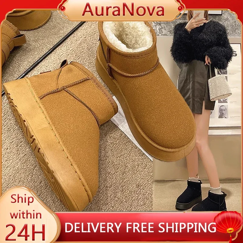 

Winter Warm Cotton Shoes -Thick Fleece Slip-On Snow Boots,Non-Slip Snowland Casual Footwear,All-Match Style Shoe Maker
