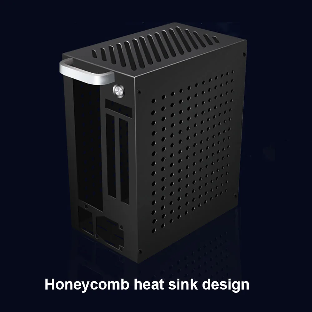 Portable Mini PC Case,Small Compact ITX Desktop Computer Game/Office Cabinet,Support 1U Power Supply,Air Cooling Chassis