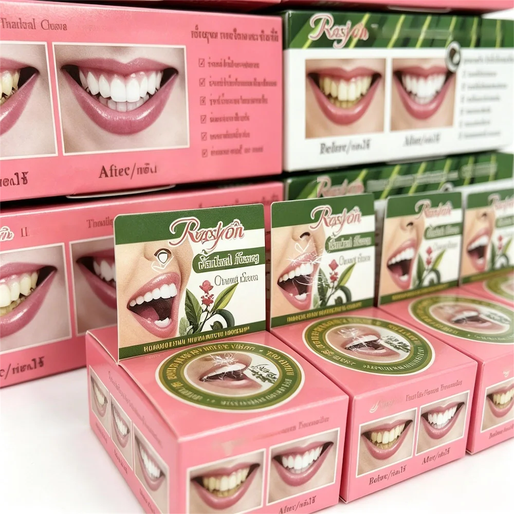 Thai Herbal Clove Coconut Toothpaste Powder Teeth Whitening Fresh Breath Anti Tartar Gum Care