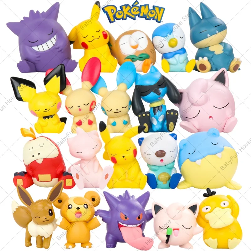 

4-6PCS Pokemon Gengar Pikachu Piplup Sprigatito Figure Toys Kawaii Fuecoco Sylveon Mew Oshawott PVC Model Dolls Birthday Gifts