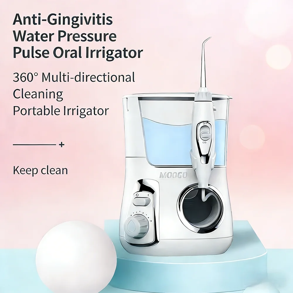 

Электрический ирригатор для полости рта с 10 режимами регулировки, 800 мл, настольный, для ухода за зубами, с 5 насадками