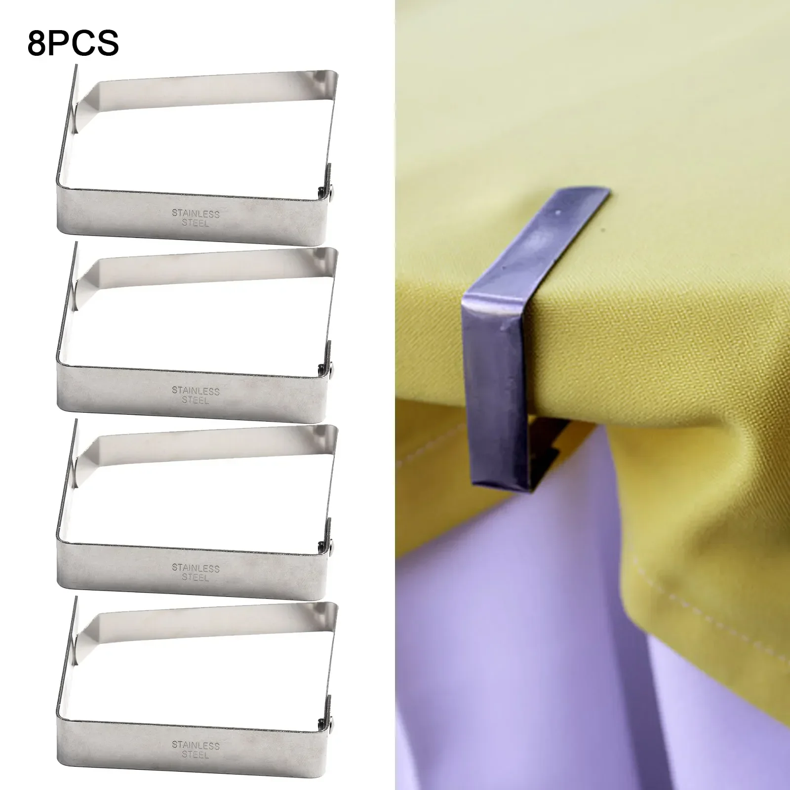 Cloth Clips Stainless Steel Tablecloth Table Cover Clip Set Pack of 8 Retain the Elegant Look of Your Tablecloth