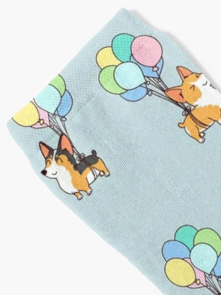 Corgi Balloon Socks short happy colored Men Socks Women's