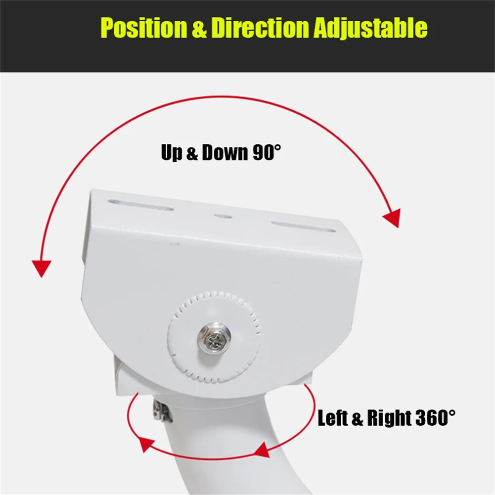 U Shape Bracket for Outdoor Security Cameras with 360 Degree Swivel and Spray Paint Finished Alloy Construction