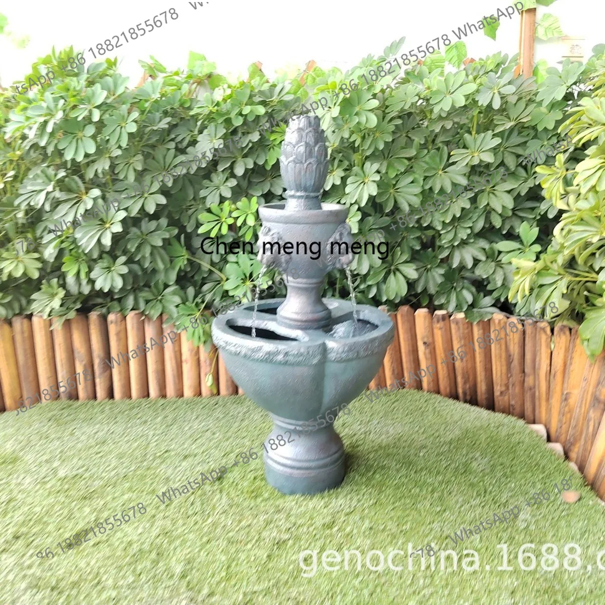 

Crafts Featured retro outdoor ornaments Double-layer lion head flowing water garden fountain plug-in model