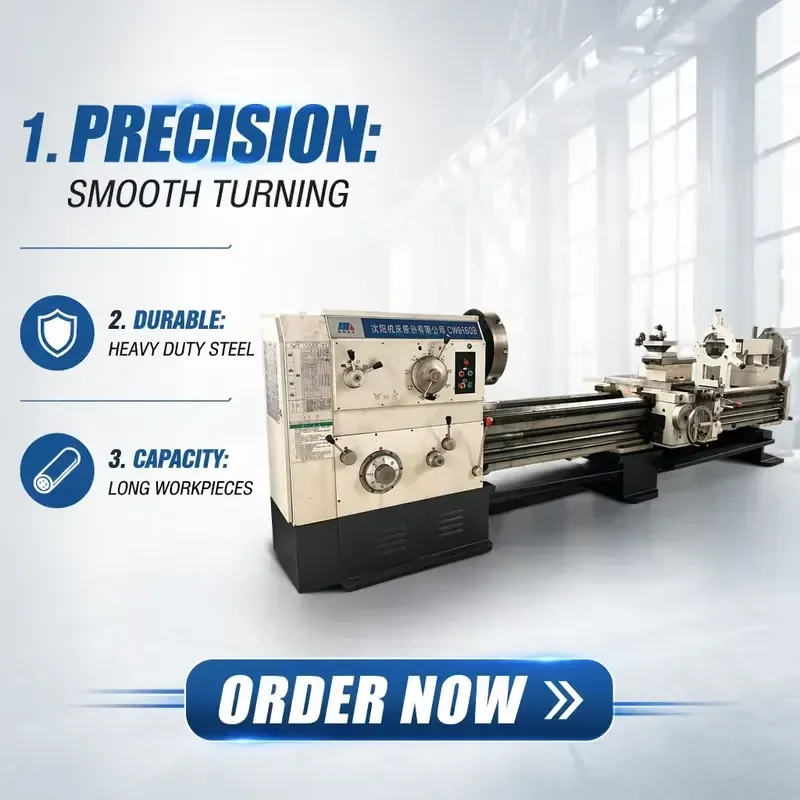 99% New Shenyang CW6180B Heavy Used Lathe, High Cost Performance, Carbide Tool Spindle for Large Metal Turning
