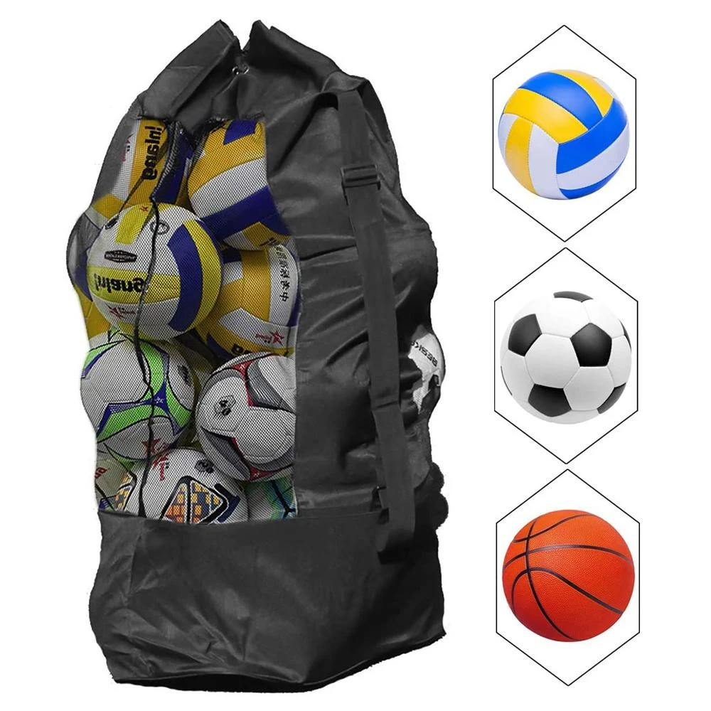 1PCS Heavy Duty Sports Ball Bag - Thickened Mesh Drawstring Bag for Basketball, Volleyball, Baseball, Soccer & Swimming Gear