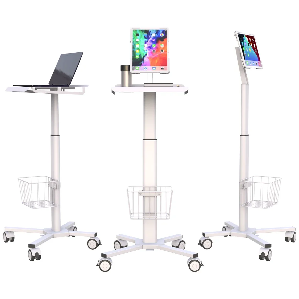 Nurse cart for keeping laptop with VESA monitor computer mobile cart medical trolly