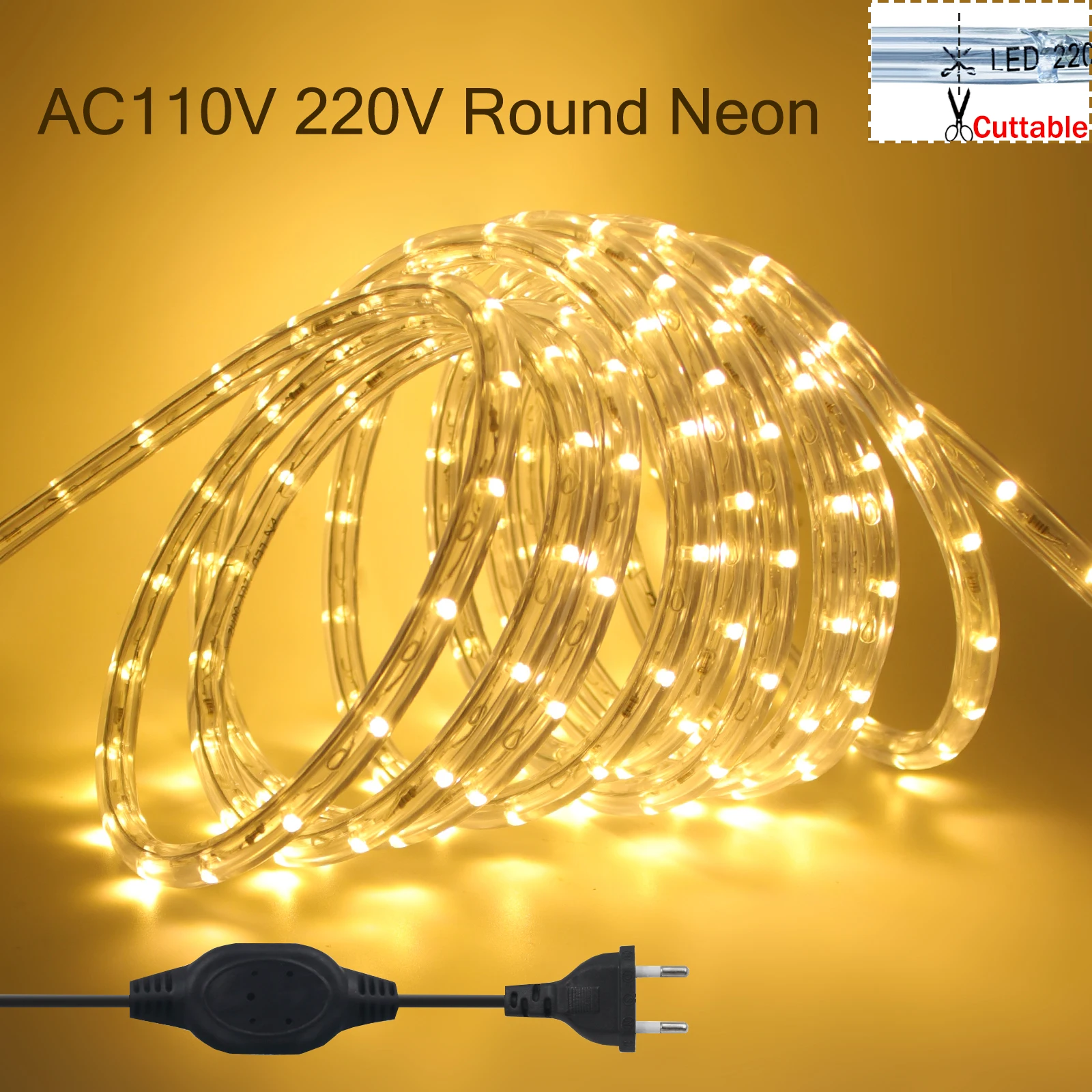 

AC110V AC220V круглые неоновые светодиодные ленты 360 градусов наружная водонепроницаемая неоновая трубка IP67 светодиодная лента для освещения рождественской вечеринки