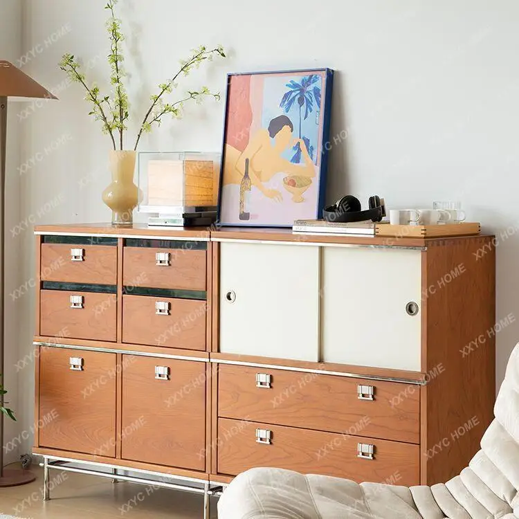 New combination cabinet Modular combination Solid wood medieval storage Storage multi-function