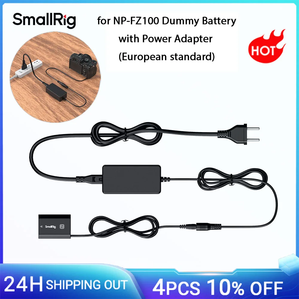 

SmallRig for NP-FZ100 Dummy Battery w Power Adapter for Sony A7 III/A7R IV/A7R V/A6700/FX30/ZV-E10 II European Standard 4269B