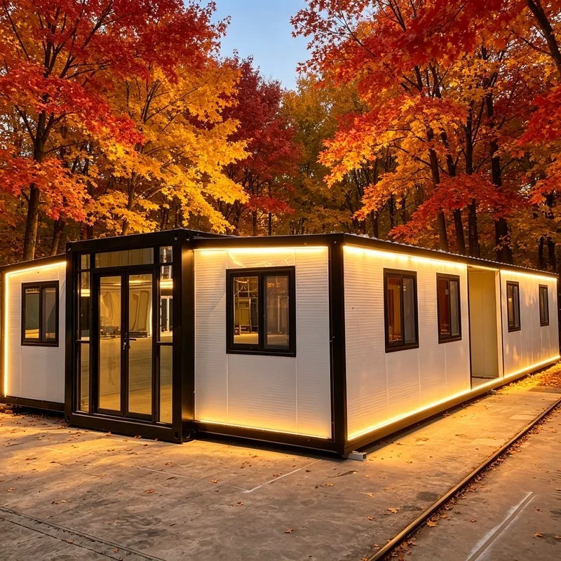 High Brightness Foldable Container House Large Area Transparent Window Natural Lighting Energy Saving Prefab Office Cabin