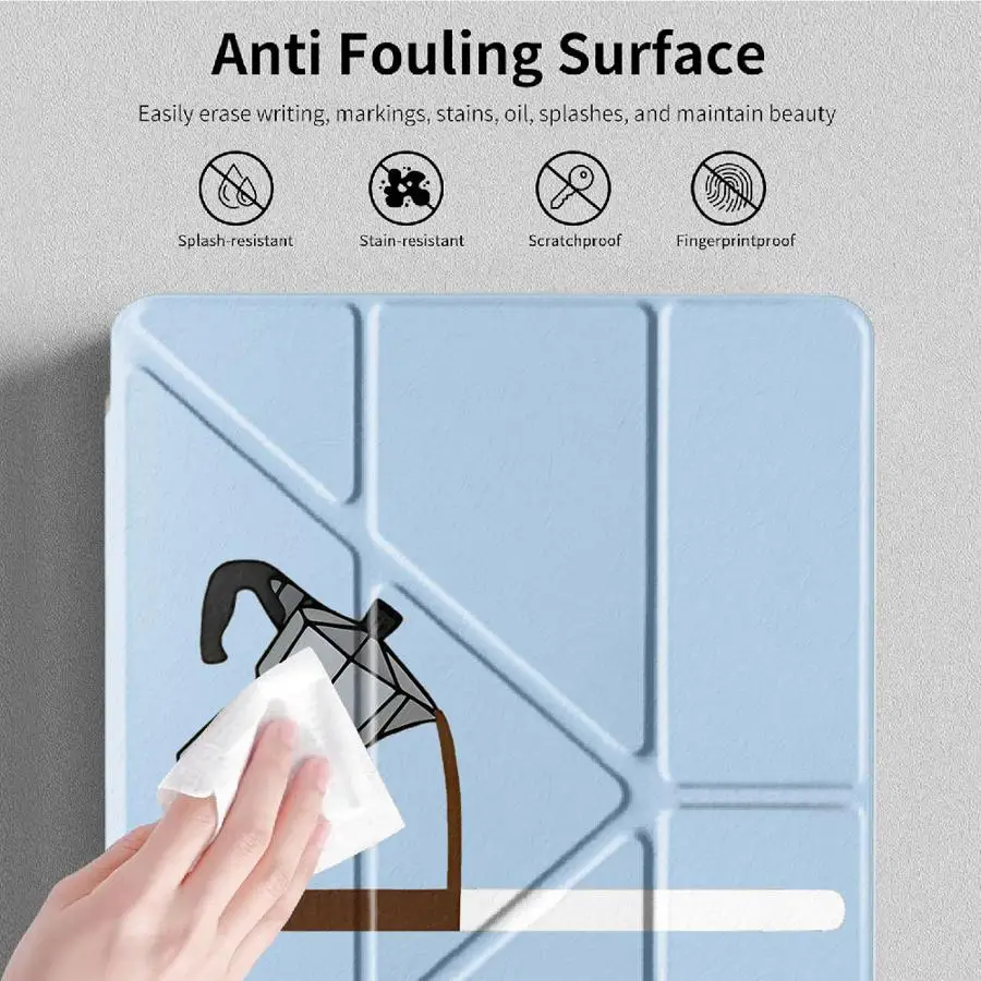Progress Bar Coffee Tablet Case For iPad Mini 6 7 Pro 11th 10th 9th 8th 7th 12.9inch Air 4 5 M3 M2 1 2 M4 11inch Pro 2025 Y-Fold