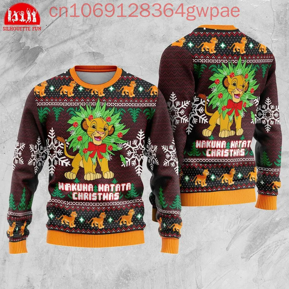 Disney The Lion King Simba Christmas Ugly Sweater Men's Women's 3d Sweater Christmas Sweater Xmas Gifts Sweater Tops