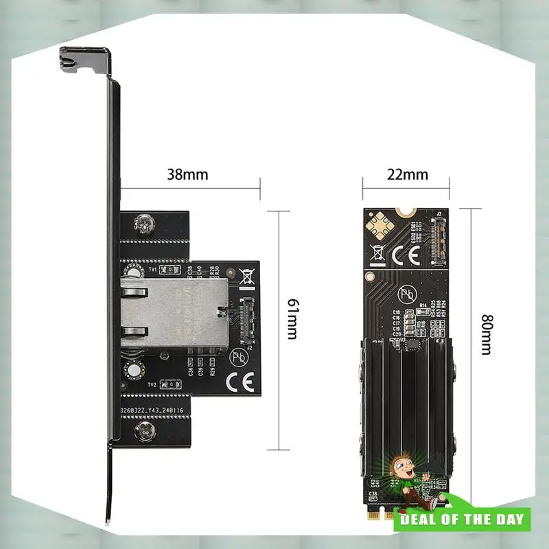 24-Hour Delivery M.2 B+M Single-Port 10Gbe Network Card RJ45 Ethernet Network Adapter AQC113 Industrial Control Grade Server Net