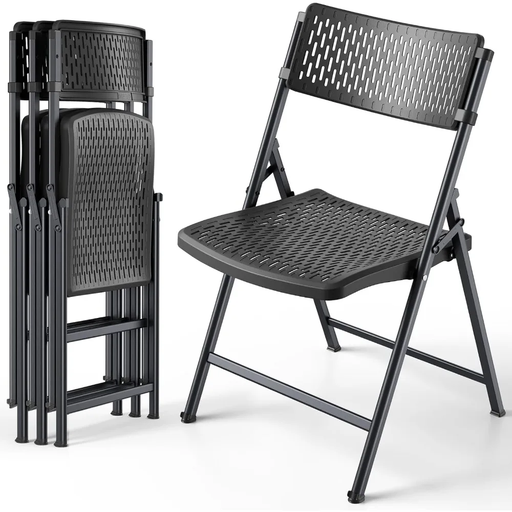 4 Pack Foldable Chairs with Comfortable Mesh Back and Seat, Support up to 400lbs, Suitable for Indoor and Outdoor Events