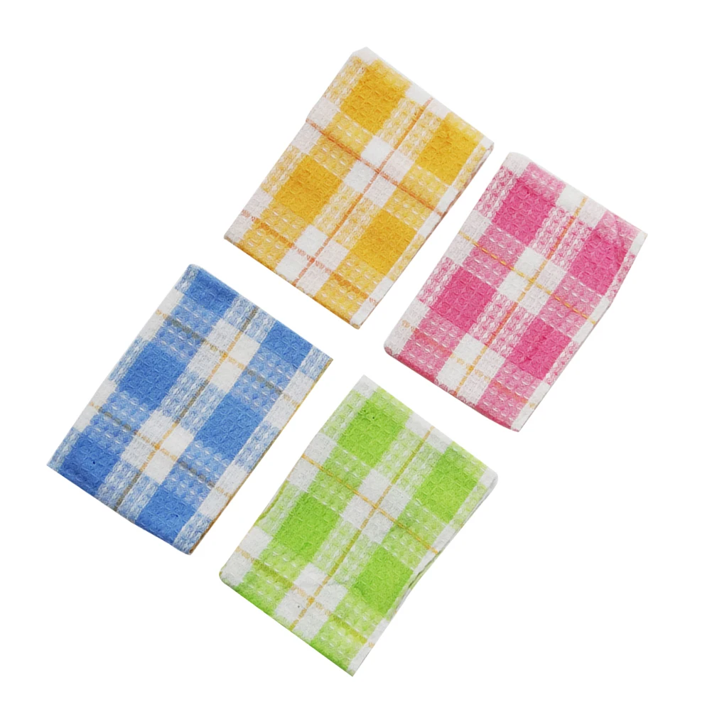 

4pc Cleaning Cloth Dish Clothes High Water Absorption Kitchen Window Door Furniture Long Term Use Premium Cotton Soft odorless