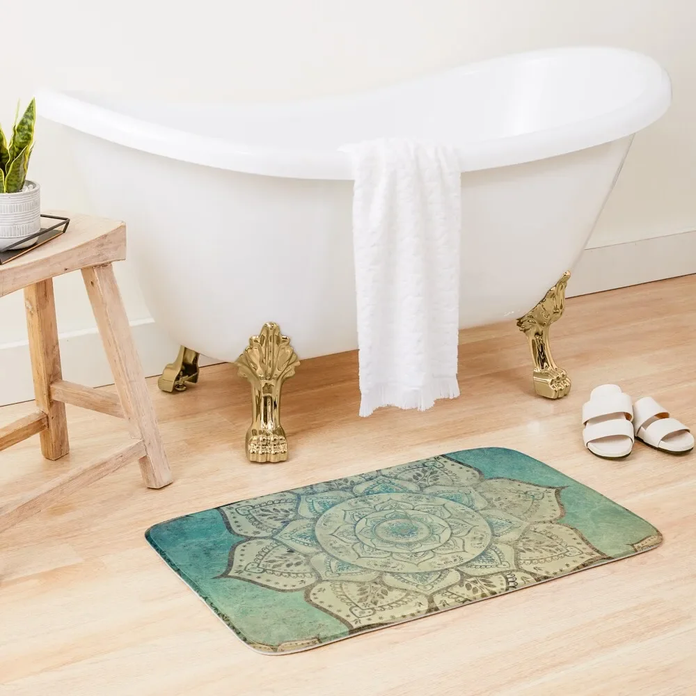 

Faded Indian Mandala / Vintage Meditation Mandala Bath Mat Bathroom And Shower Products Household Items Mat