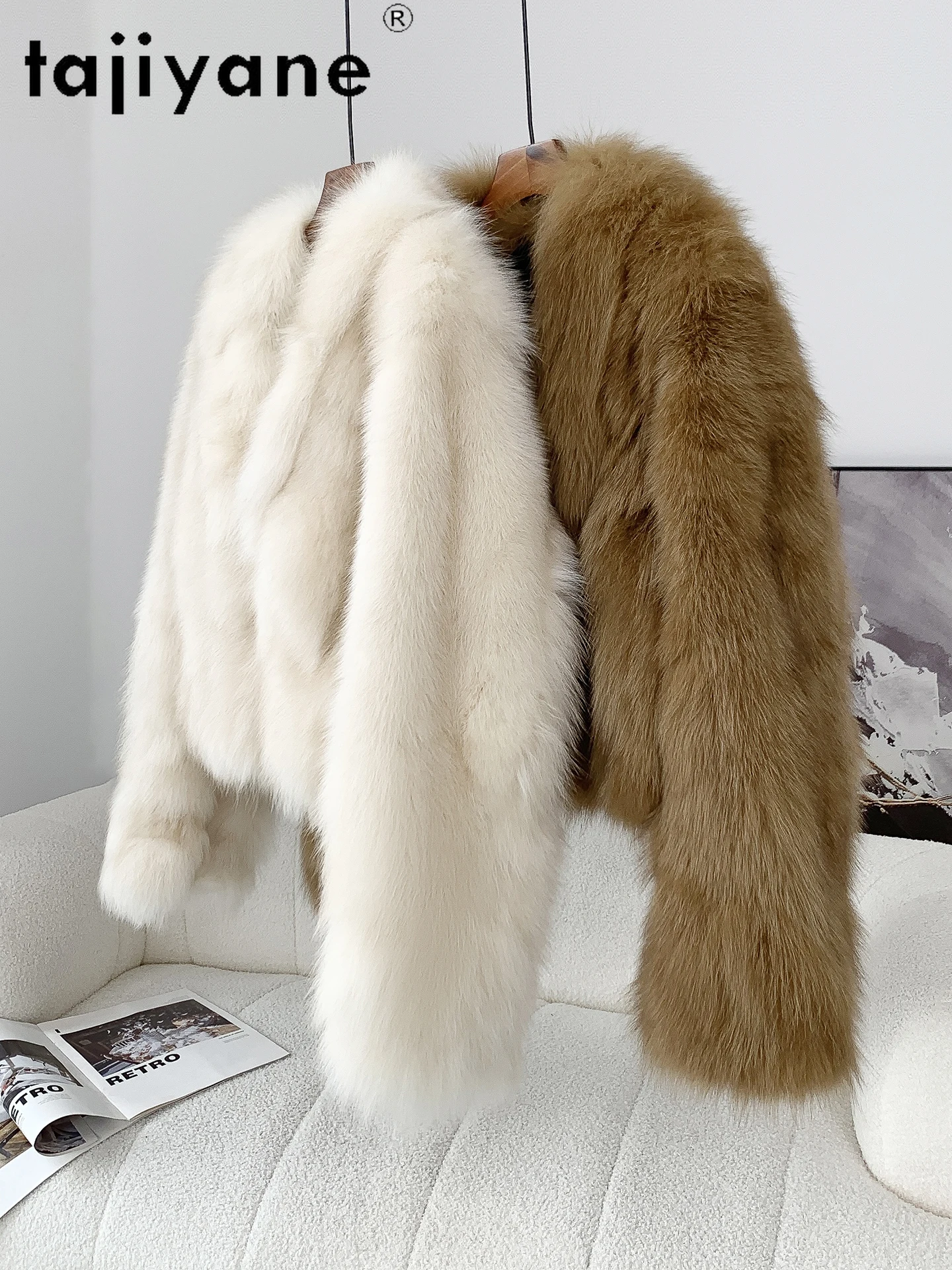 TAJIYANE 100% Pelliccia di Volpe Naturale Cappotto Corto Donna Cappotti di Pelliccia Reale di Lusso Premium Caldo Giubbotti Invernali 2025 Vestiti Donna шуба жleticud