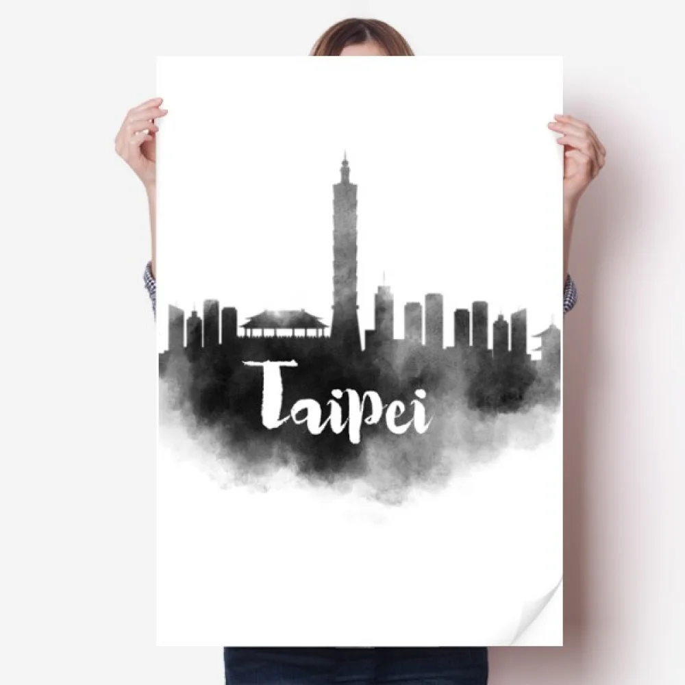 

Тайбей Тайвань Китай Landmark Ink City наклейка украшение плакат Playbill обои наклейка на окно