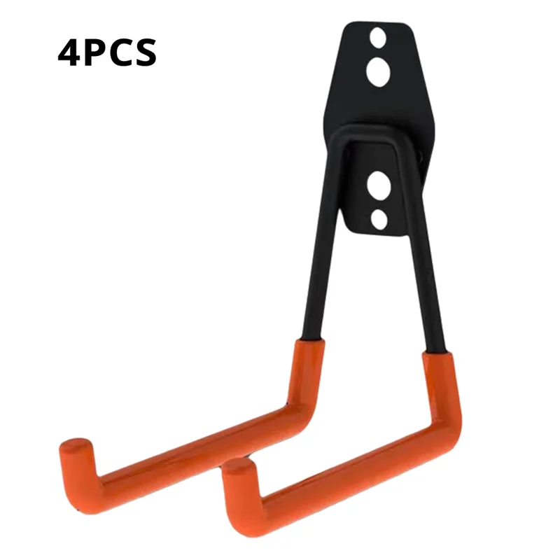 

Premium-Versatile 4PCS Metal Hook Garage Organizer For Hanging Bicycles, Anti-Slip Wall Mount Storage Solution