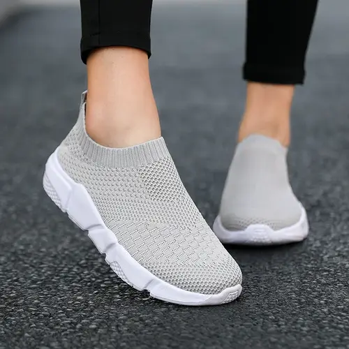 Sneakers Women Shoes Knitting Sock Sneakers Women Slip On Laides Walking Shoes for Woman Loafers Flats Tenis Famela Plus Size - Image 7