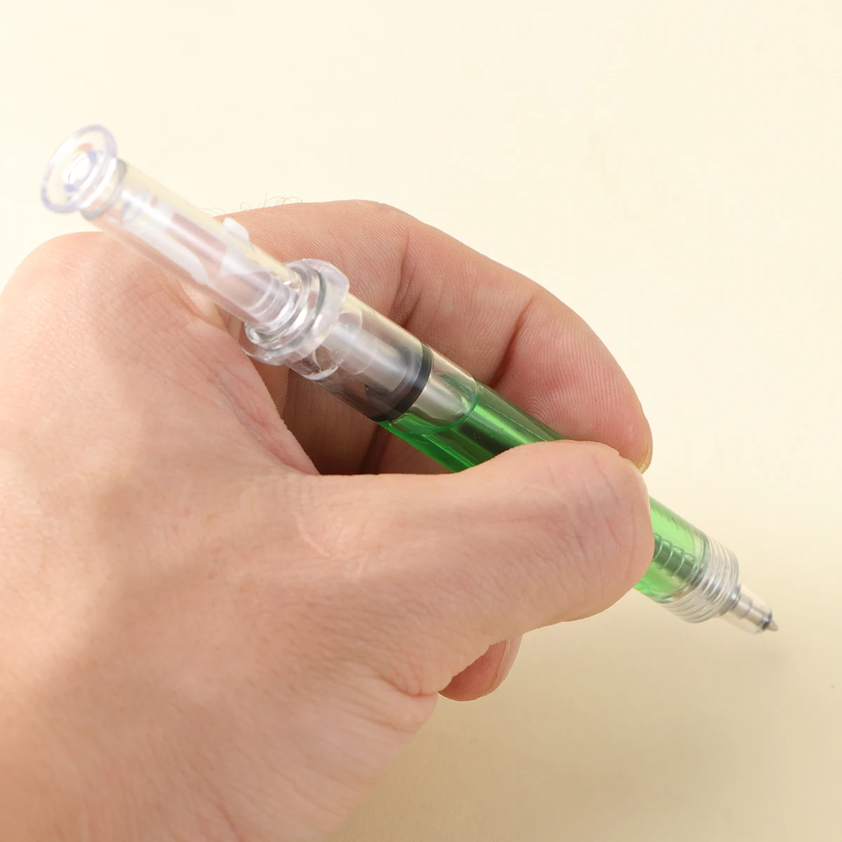 

24pcs Needle Tube Writing Ball Point Syringe Flowing Liquid Black Ink Ballpoint Pen Stationery Office Supplies (Random Color)