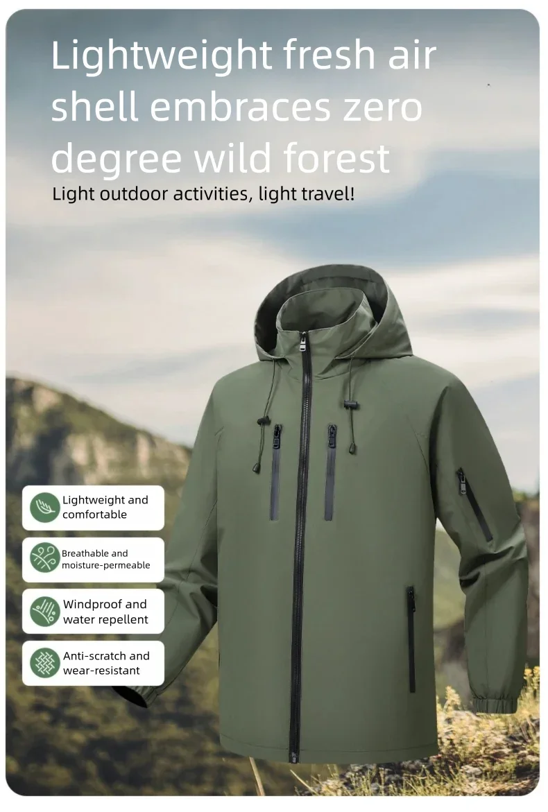 

Новая функциональная водонепроницаемая куртка с капюшоном, мужская осенняя повседневная куртка для штурмовика, толстовка для походов, горной рыбалки, уличная верхняя одежда