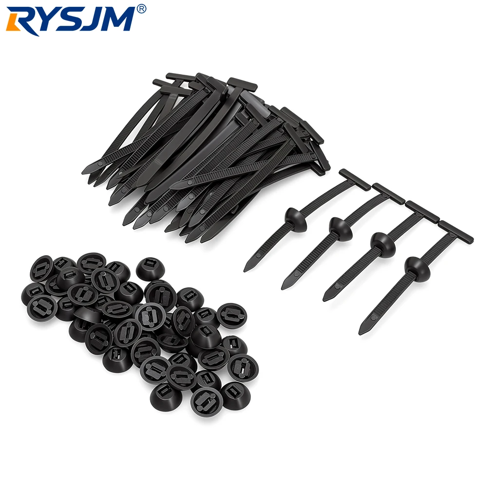 Presilha de Nylon Multiuso com Fivela e Parafuso para Fixação de Cabos, Substituição de Abraçadeiras, Fixação com Prego para Forro Interno de Para-lama e Alça de Porta-Malas