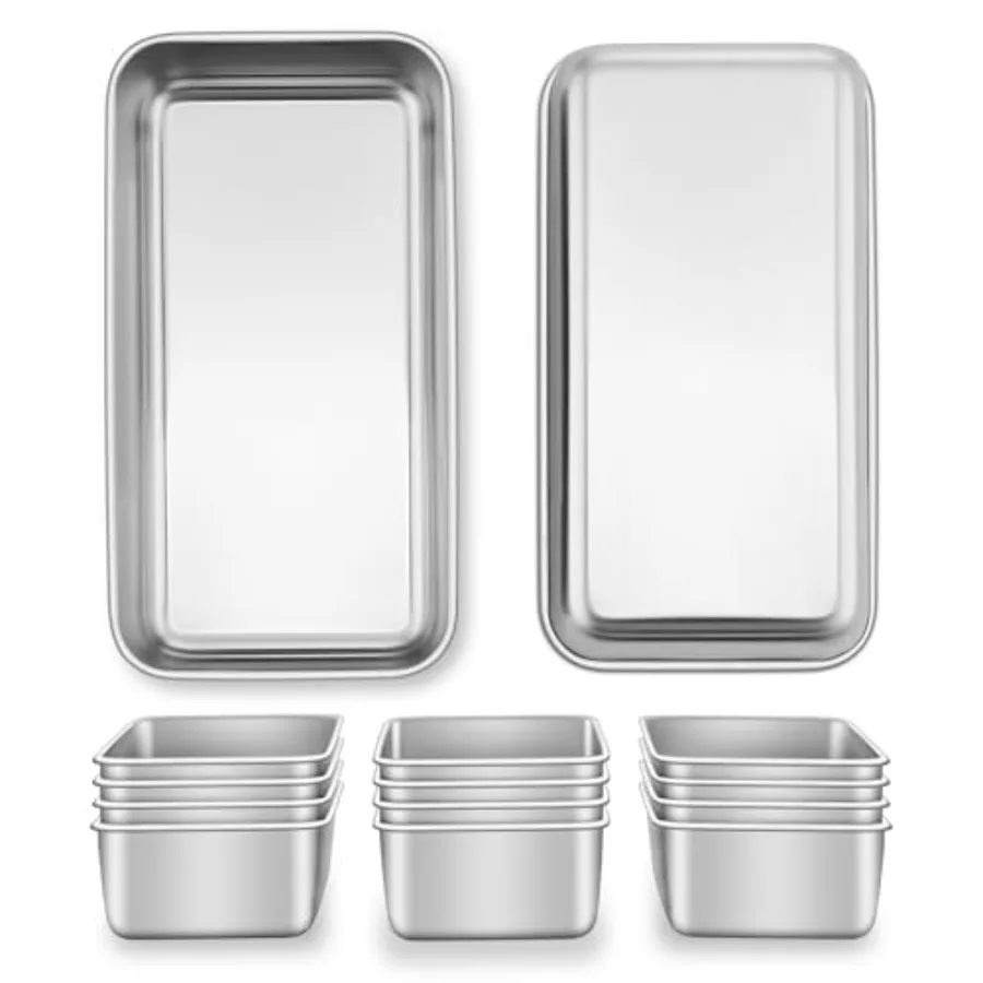 

read Pans for omemade read 14 Pack 9 x5 Inc Stainl Steel Loaf Pans Recle Metal akeware for g anana Loaf Meatloaf rowes ealty an